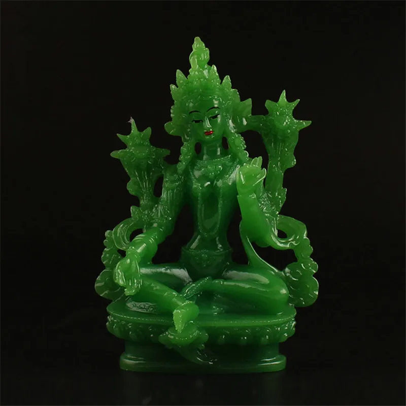 21 Green Tara Figure Imitate Jade Resin 13cm Buddhist Bodhisattva Tibetan Supplies Tailsmen Putting Decorate Buddha Statue