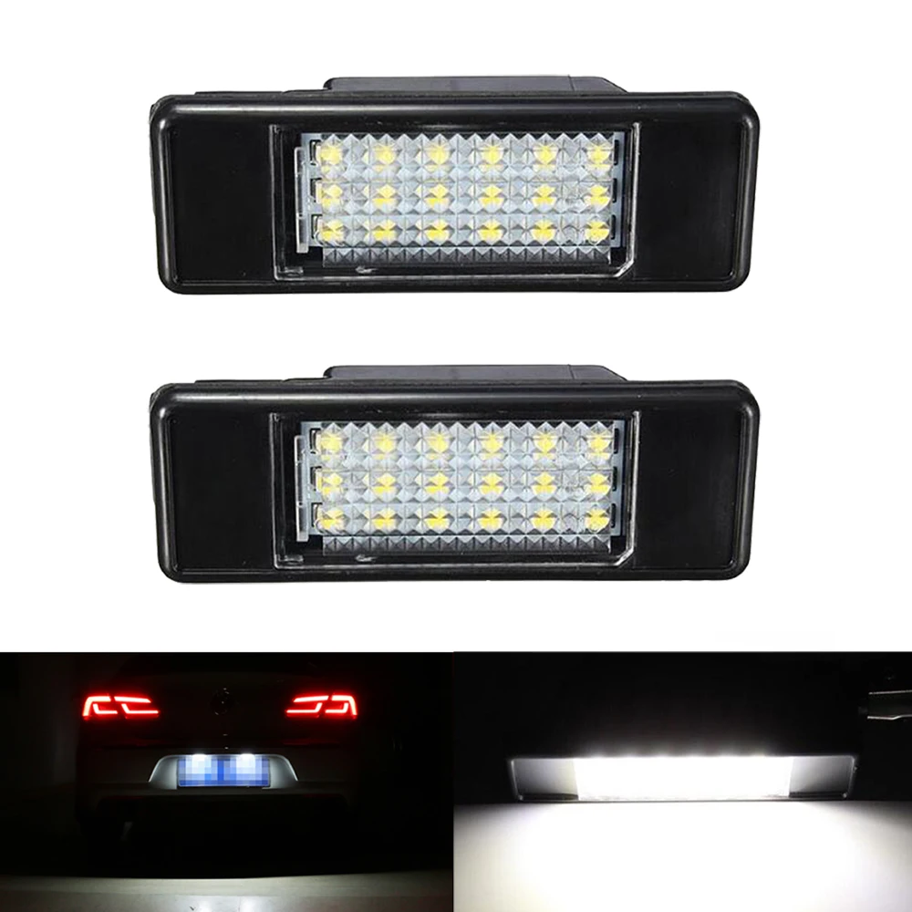 2PCS Car LED License Plate Lights 12V For Peugeot 207 307 308 CC 3008 4008 5008 Crossover For Citroen Jumpy c4 c5 c6