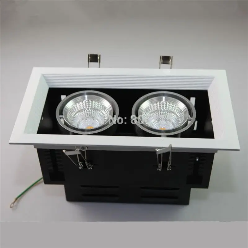 2X Dimmable 2*10W 20W COB LED Downlights Warm White Cool White Double Heads 20W 2000lm LED Recessed Down Lamp AC110V/220V