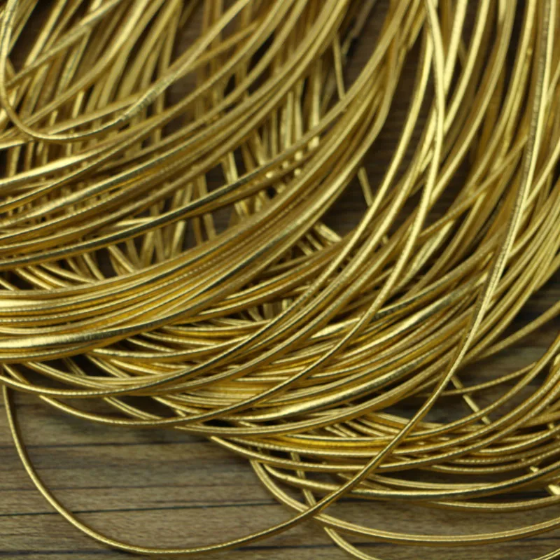 5 yards 1-2mm Round Gold 100% PU leather rope wire rope on jewelry FOR DIY ROPE