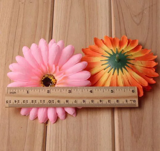 10cm 20pcs large Silk Gerbera Artificial Flower Head For Wedding Car Decoration DIY Garland Decorative Floristry Fake Flowers