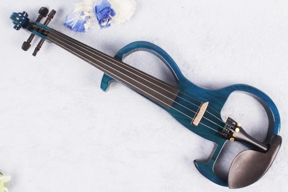 Yinfente Electric violin 4/4 Powerful Sound Solid wood Blue Violin Free Parts Case Bow Rosin Violin Accessories #EV181107