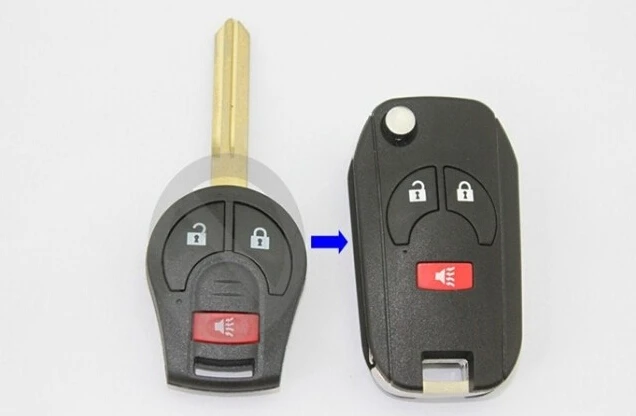 Modified Flip Folding Remote Key Shell Case For Nissan Sunny March Tiida New Sylphy 3 Button Keyless Entry Fob Key Blank Cover