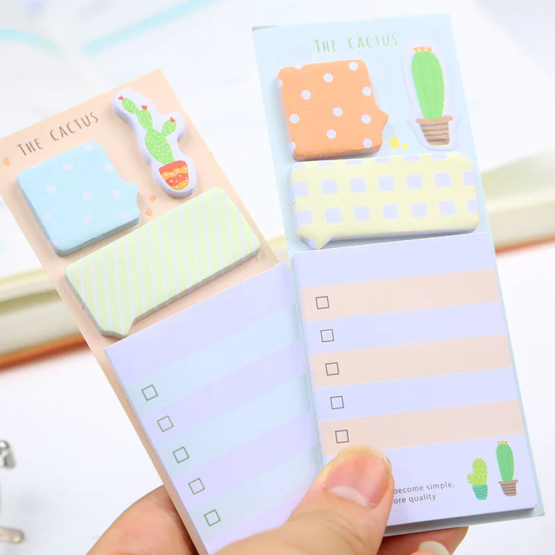 

NOVELTY Cactus Cute Stickers Planner Kawaii Sticky Notes Post Stationery Planner Stickers Memo Pad Cute Papeleria Notepad Stick