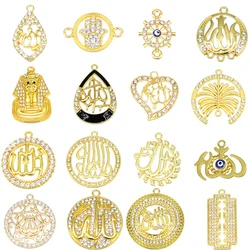 3pcs Arabian Lady Gold  Muslim Islamic God Allah Charm Pendant Necklace Accessories Jewelry Ramadan Gifts