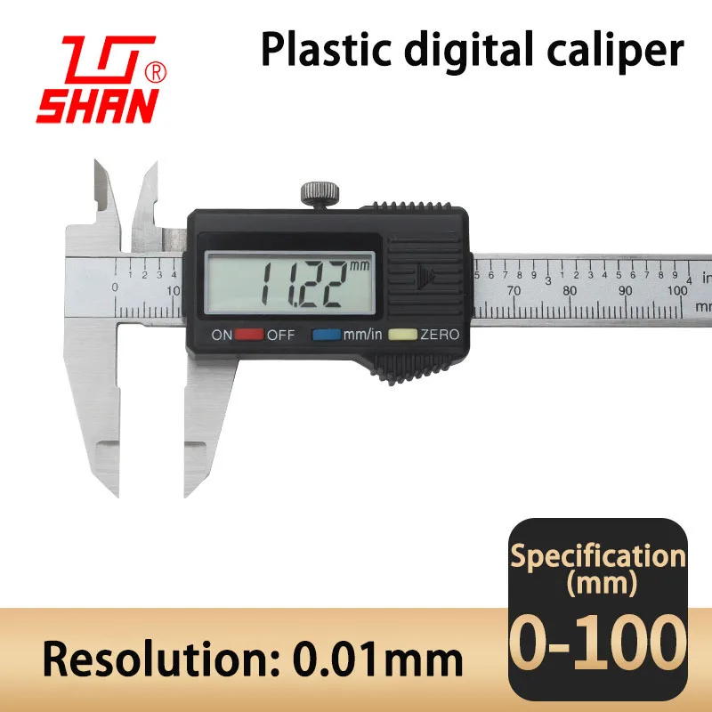 Digital Vernier Calipers 0-100mm 0.01mm High precision Plastic Stainless Steel large LCD Caliper gauge Electronic Measuring tool