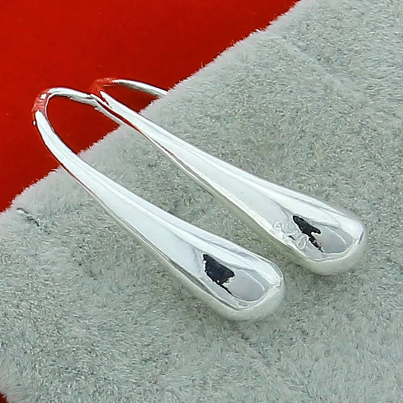

Brand New Fashion Simple 925 Silver Charm Water Earring For Woman Jewelry Wholesale