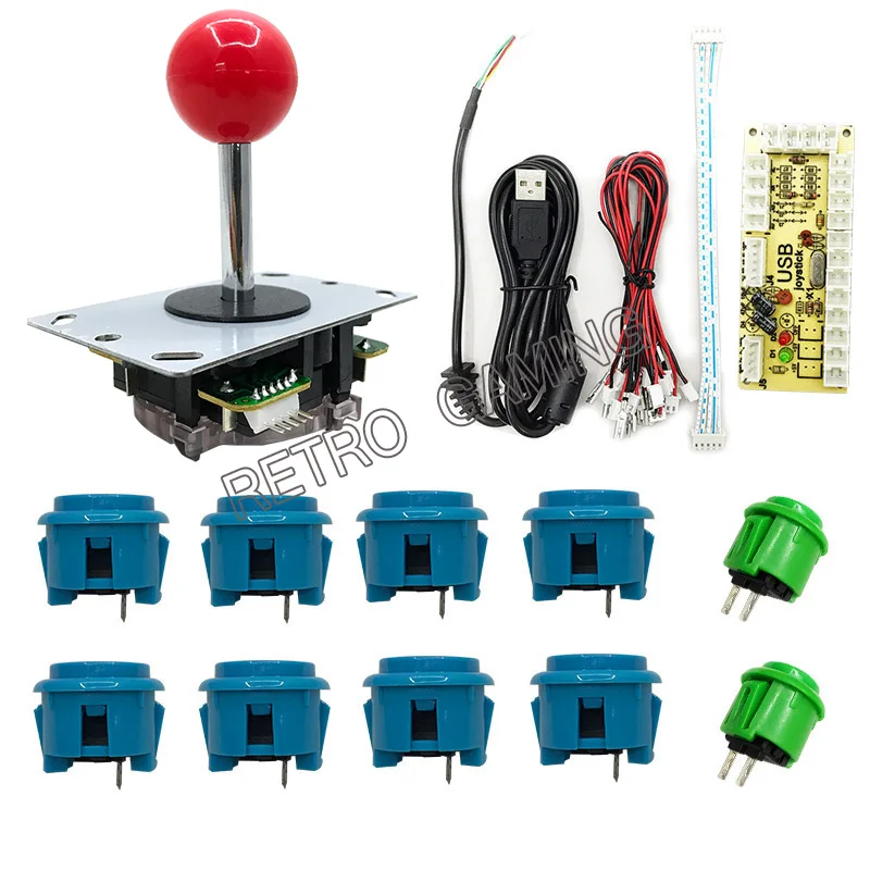 DIY Arcade oyun parçaları PC sıfır gecikme Arcade DIY kiti Mame USB Encoder + Sanwn tip Joystick + Sanwn tipi Push button + kablo demeti