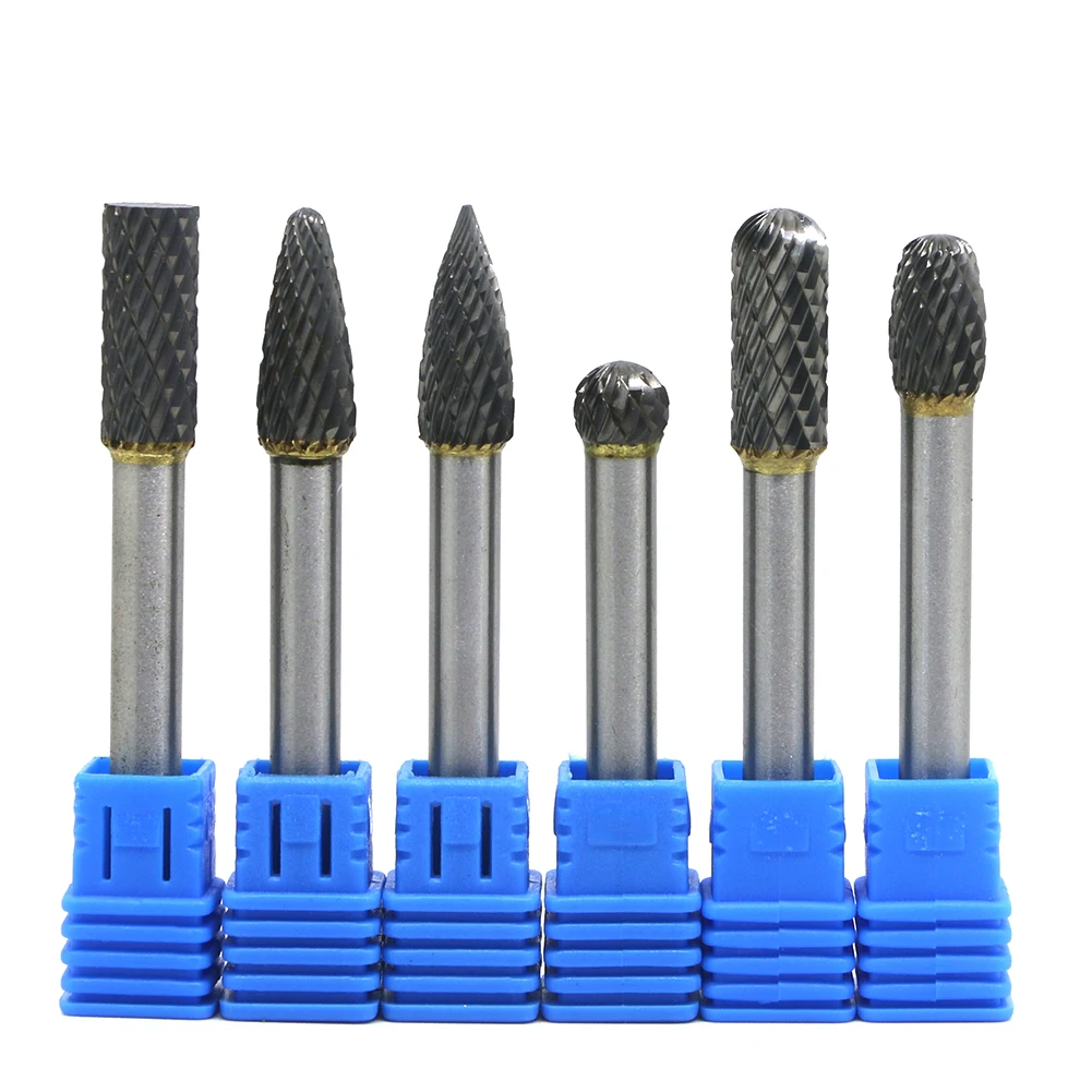 

8mm Double Cut Tungsten Carbide Rotary File Burr 6 mm Shank CNC Metal Grinding Electric File Grinding Head