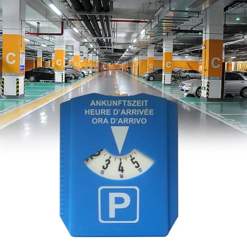 Car Parking Disc Timer Clock Arrival Time Display Blue Plastic Parking Time Tools Portable Car Parking Timer Clock image 3