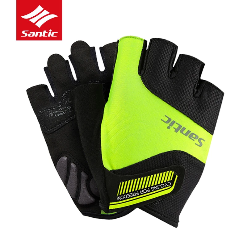 Santic Cycling Gloves Men Women Short Unisex Summer Breathable Anti-Skidding Wear-Resisting Gel Bicycle Gloves MTB Road Bike