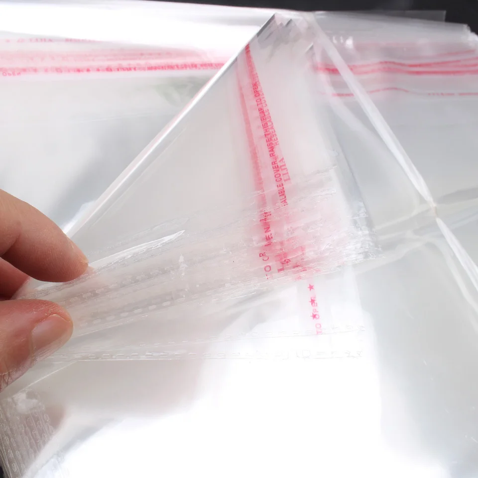 self adhesive seal disposable OPP plastic bags 40*50cm clear food packaging bags 100pieces a lot Free Shipping