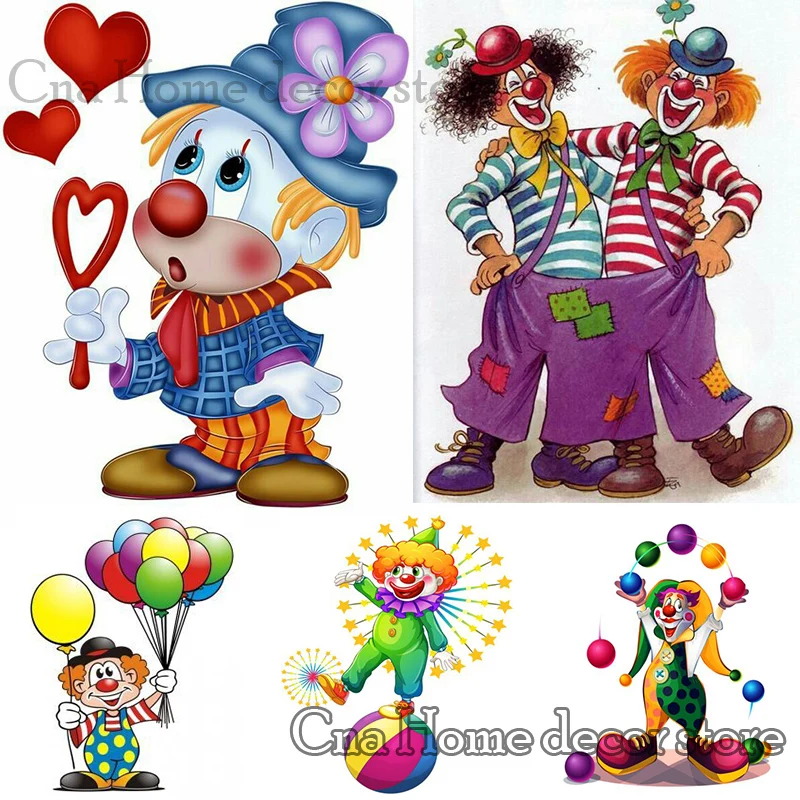 2019 New arrival cartoon clown balloon 5D diy diamond paintings full embroidery pattern 3d cross stitch kits room decoration