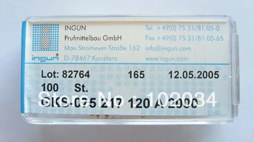 100PCS/LOT 100% ORIGINAL INGUN  GKS-075-217-120 GKS-075 217 120 A 2000 Spring Test Probe Pogo Pin made in Germany