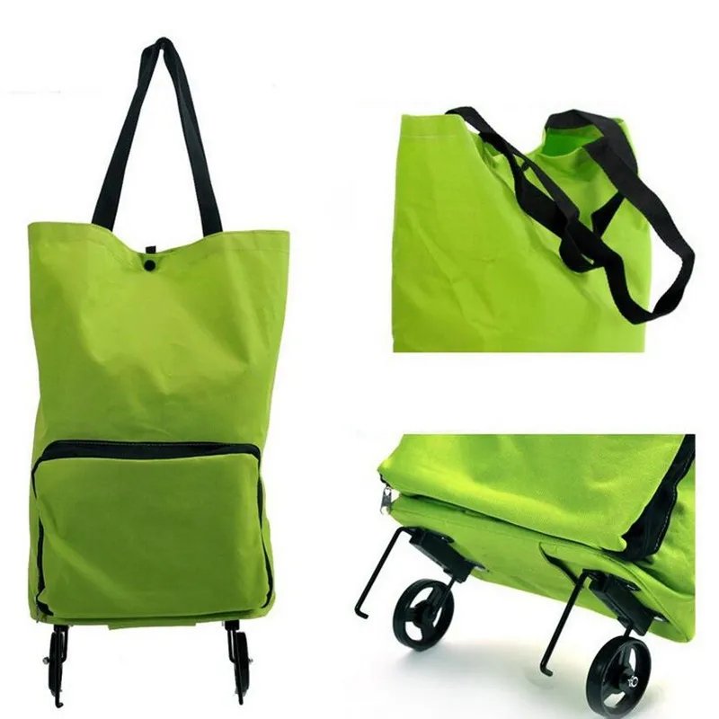 Oxford Doek foldable bag new reusable shopping bag trolley bags on wheels wheels Shopping Bag Cart eco