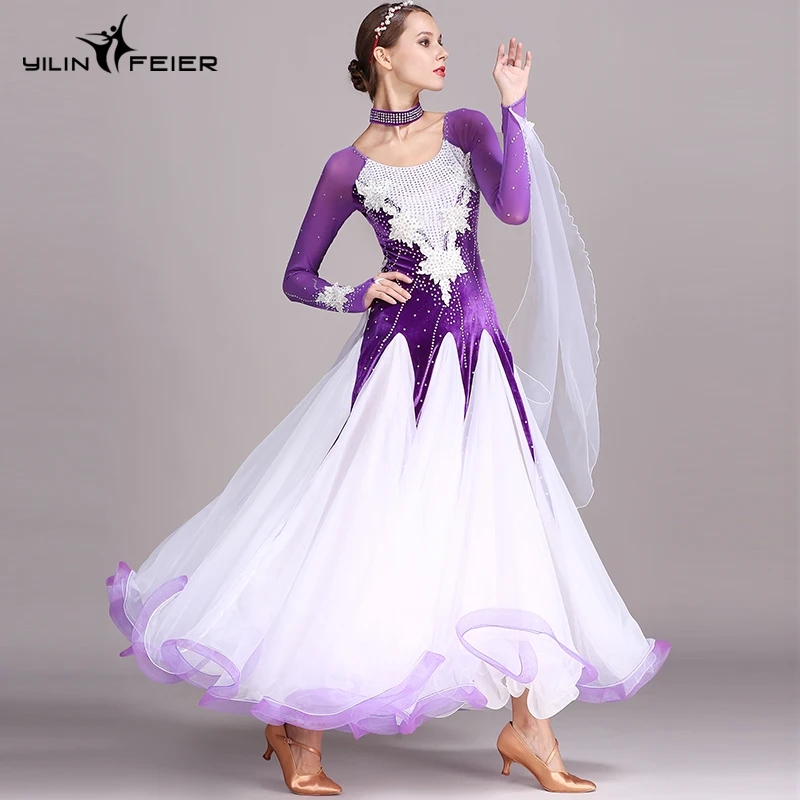 Mới phòng khiêu vũ cuộc thi nhảy Đầm Vũ phòng Khiêu Vũ Điệu Waltz áo chuẩn nhảy Đầm nữ phòng khiêu vũ Đầm S7017