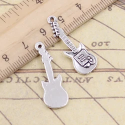 20pcs Charms Electic Guitar 35x12mm Tibetan Bronze Silver Color Pendants Antique Jewelry Making DIY Handmade Craft