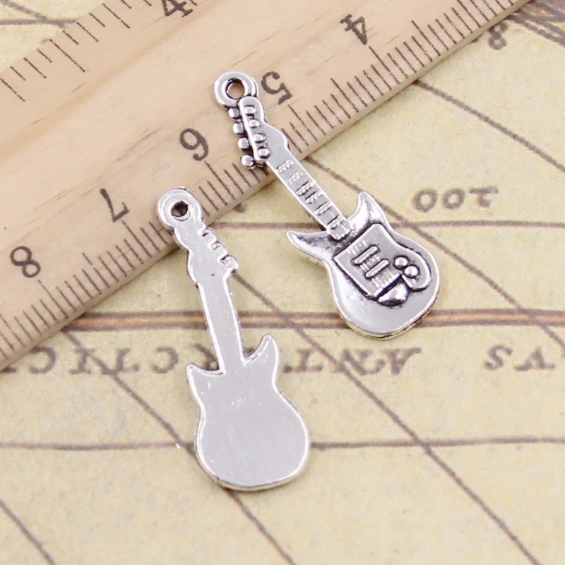 20 sztuk Charms gitara elektryczna 35x12mm tybetański brąz srebrny kolor wisiorki antyczny tworzenia biżuterii DIY Handmade Craft