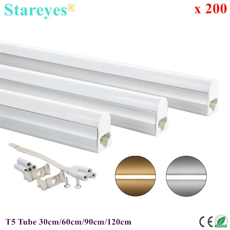 

200 Pcs T5 LED Tube 5W 9W 14W 18W Fluorescent Integrated Bulb 30cm 60cm 90cm 120cm Wall Lamp Cabinet Kitchen Decoration Light