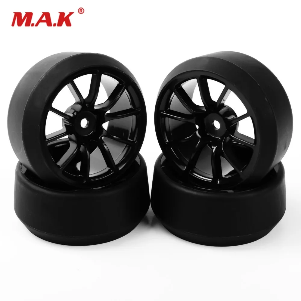 1/10 Wheel Rim Drift Tires RC Drift Tires Wheel Rims for HSP 1:10 RC On-Road Car C12NK+PP0370 6mm Offset