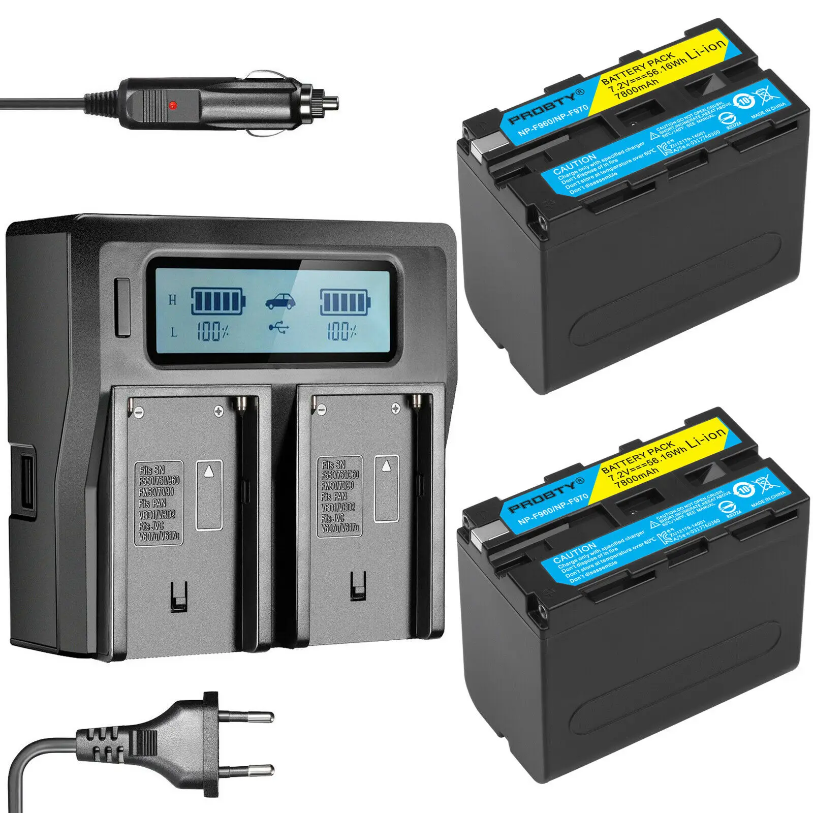 

7.4V 7800mAh NP-F960 NP-F970 NP F960 F970 rechargeable batteries + LCD Dual Charger for SONY HVR-HD1000 HVR-HD1000E HVR-V1J