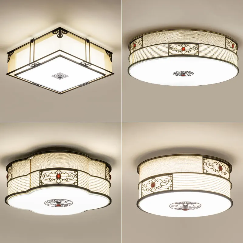 New Chinese style Ceiling Lights square living room lamp personalized bedroom led atmosphere modern simple study room LU71597