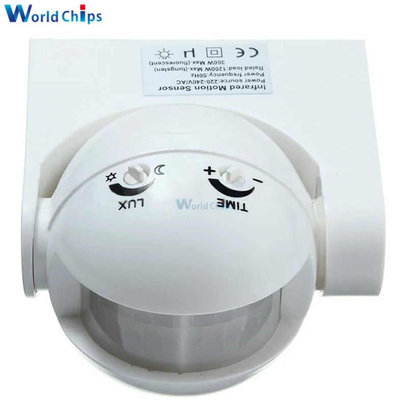 Sensor de movimiento infrarrojo PIR para exteriores, interruptor de movimiento, Detector de seguridad, CA 220V-240V, 180 grados, máximo 12m, 50Hz,