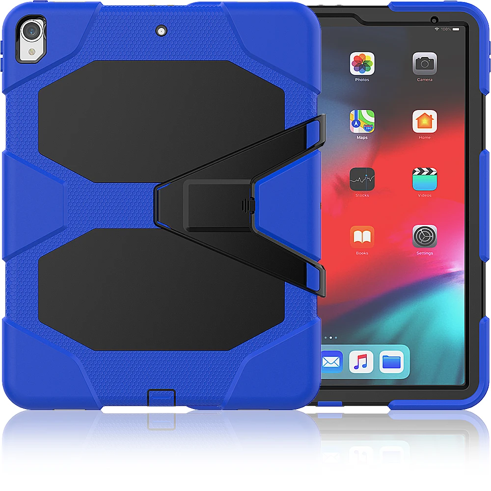 Children safe silicone PC hard back cover for for Apple New ipad pro 12.9 2018 Tablet 2 in 1 Hybrid case shockproof shell + pen