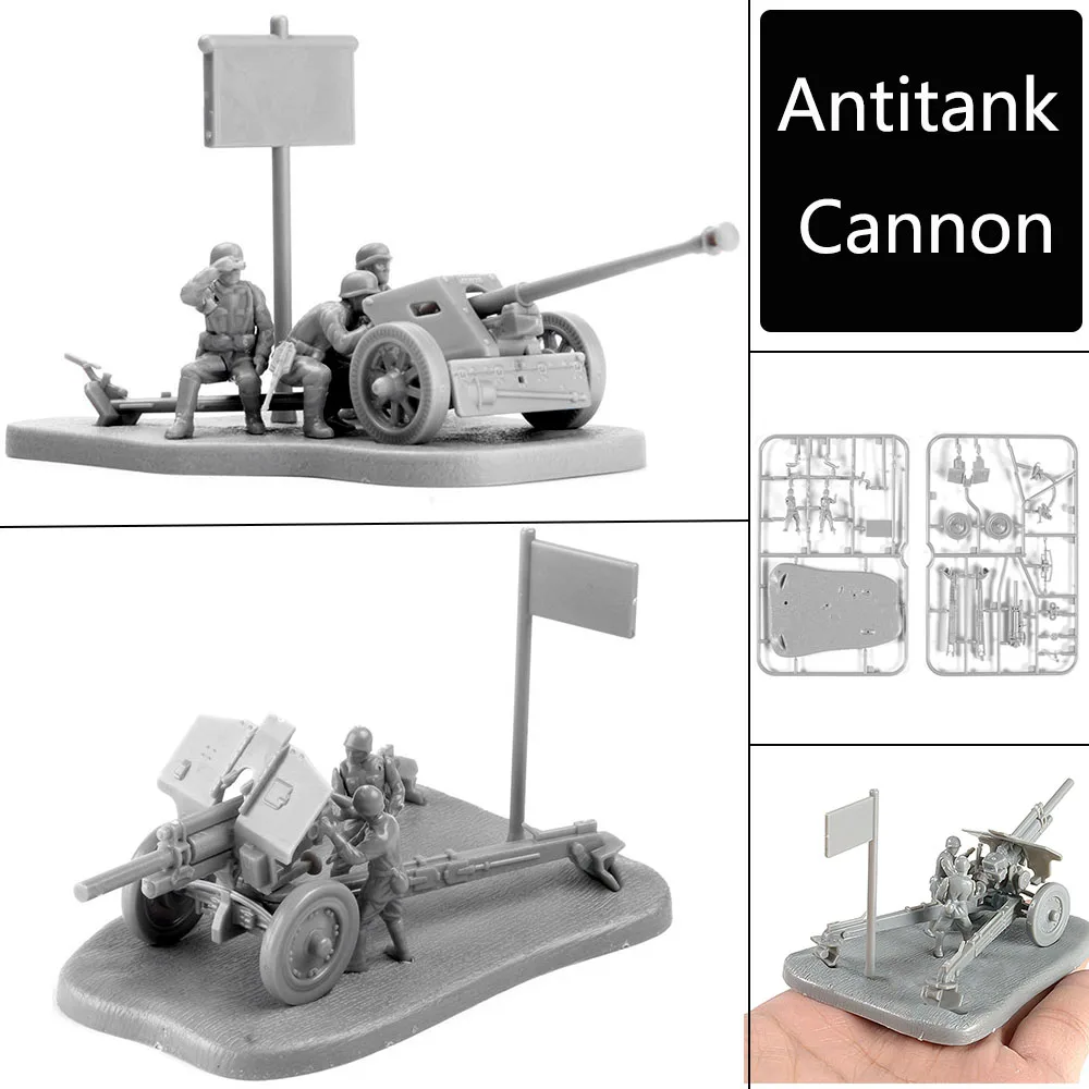 4D 1:72 Scenario PAK40 M30 M1938 Assembly Model Antitank Cannon Assembly Toys Puzzles Building Bricks Toy Model