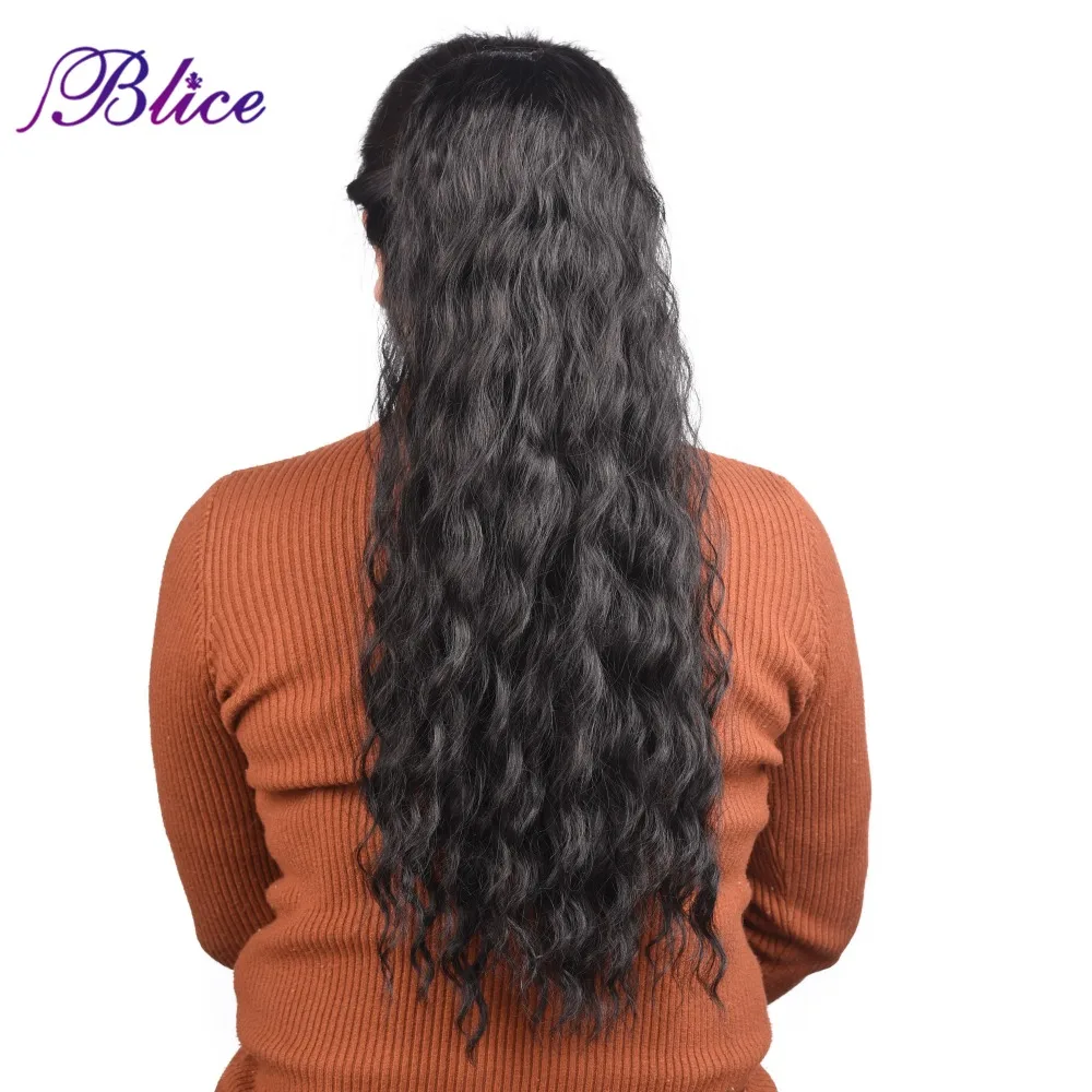 Blice-coleta rizada sintética con cordón, extensiones de cabello de Color puro, Alita, resistente al calor, con dos peines de plástico, 20-24