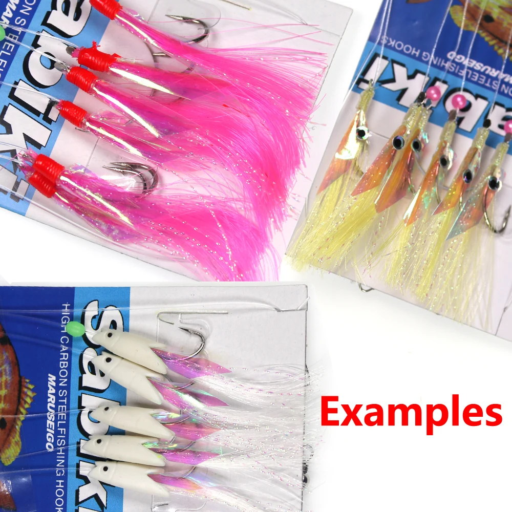 6Packs Streamer Salmon Pike Fly Sabiki Rig Making Material Bright Artificial Fiber for Fly Tying Fluo Green Rose Yellow