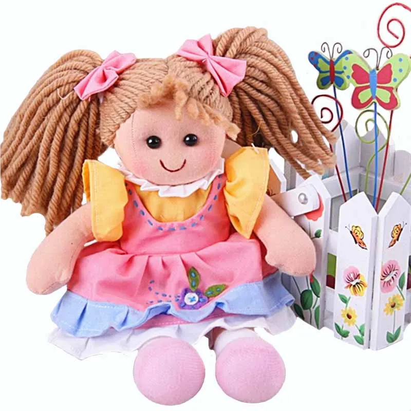 

Smafes 28cm soft rag dolls toys for girls plush baby born doll with cloth kids birthday pink doll gift