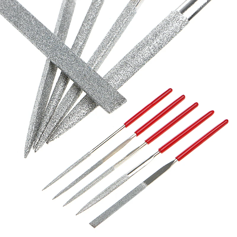 5Pcs/Set Needle Files Kit Carving Jewelry Diamond Glass Stone Woodworking Mini Files Craft Hand Tools