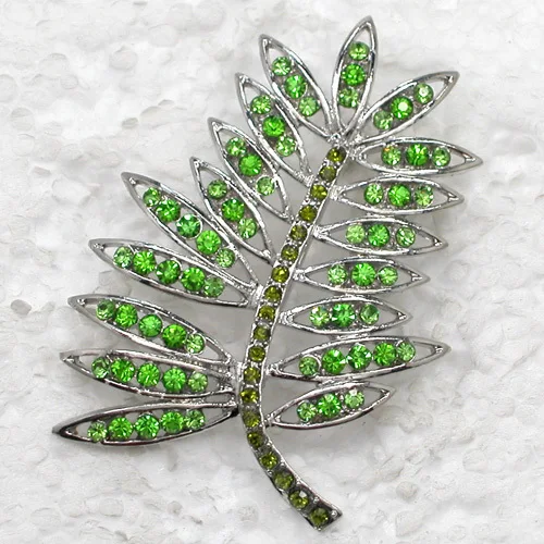 

60pcs/lot Mixed Color (Can Notes Color) Wholesale Fashion brooch Rhinestone Leaves Pin brooches C102021