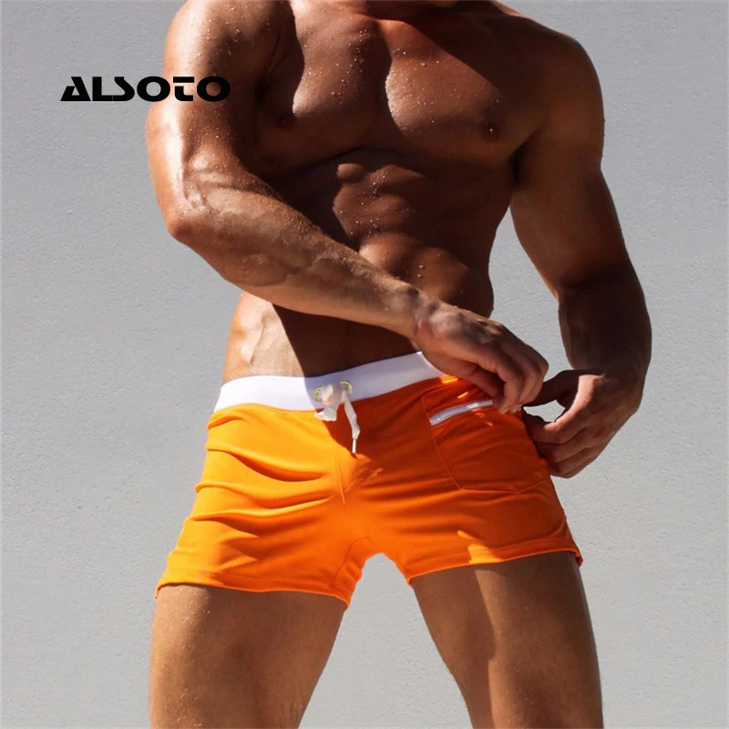 ALSOTO-Boardshorts Curtos Respiráveis Masculinos, Shorts Casuais, Plus Size, Marca de Moda, Sunga Masculina