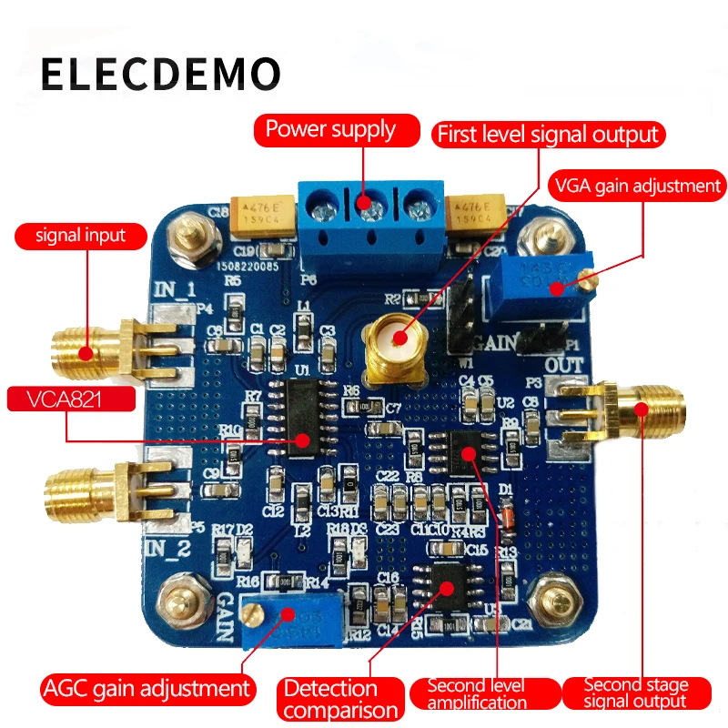 VCA821 Module Voltage Control Gain Amplifier AGC Electronic Race Module Authentic Guarantee 350M Bandwidth