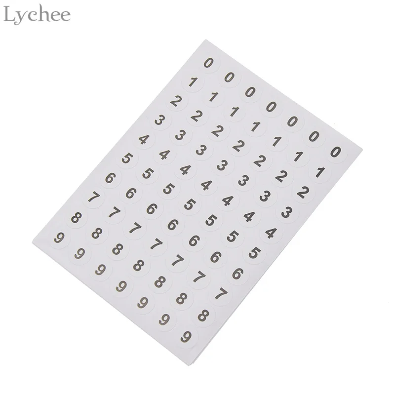 Lychee Life 12Sheets Numbered Round Label 0 to 9 Sticker DIY Handmade Scrapbooking Sticker Sticker Album Stickers Decor