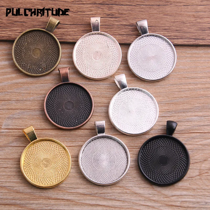 10Pcs/Lot 2020 New 8 Colors Plated Classic Pattern Fit 25mm Glass Cabochon Base Setting DIY Jewelry Making Findings