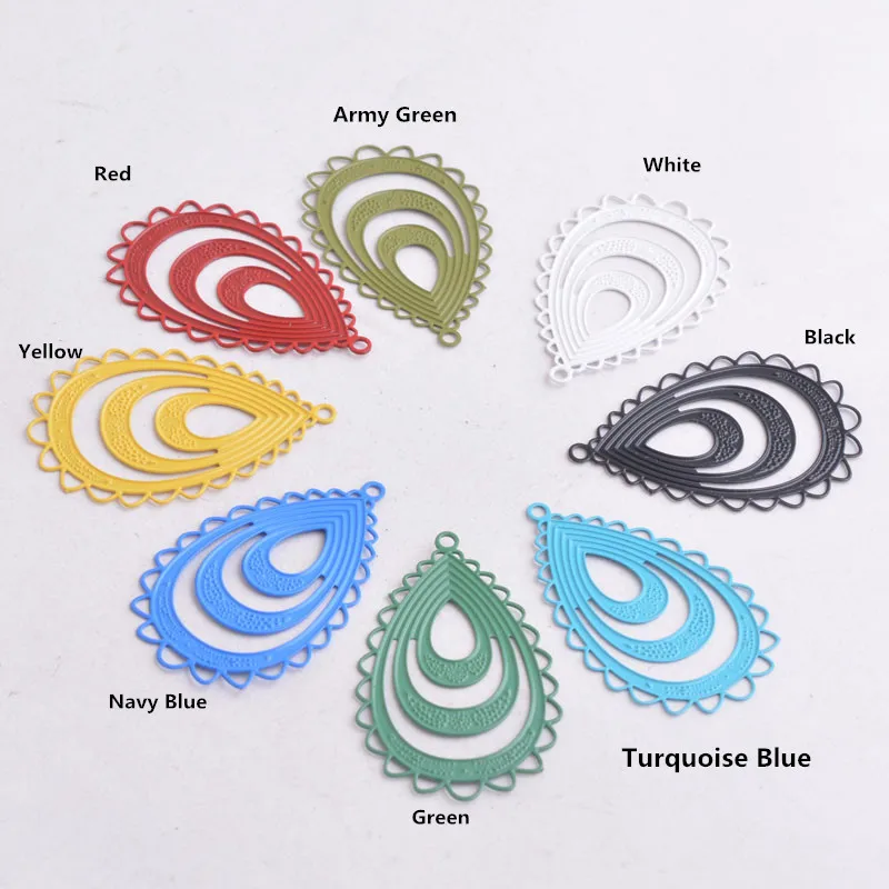 50 Stück AB1409 20mm*32mm Ovale Form Charms Verbinder Anhänger DIY Ohrring-Zubehör – Detail 3