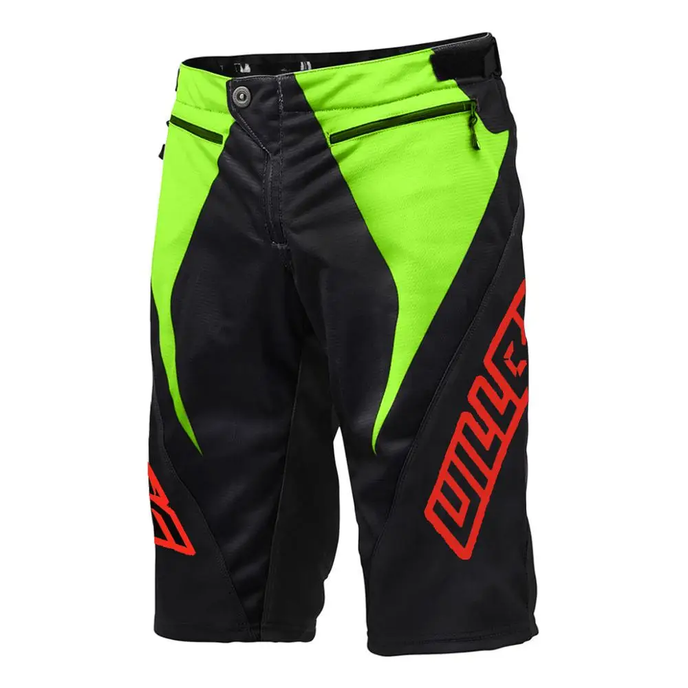 NEW 2018 WillBros Black Green Sprint Shorts DH MX MTB BMX Racing Off-Road Downhill Gear