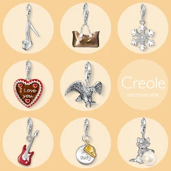 Sandals Bag Snowflake Cake Eagle Electric Guitar My Baby Boot Kitten Charm Pendant,2019 Trendy Jewelry 925 Sterling Silver Gift