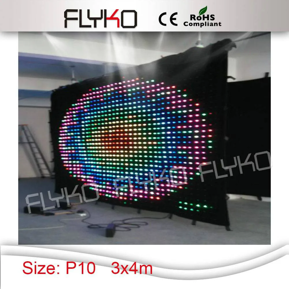 Free shipping PC controller p10 high definition flexible led curtain  display