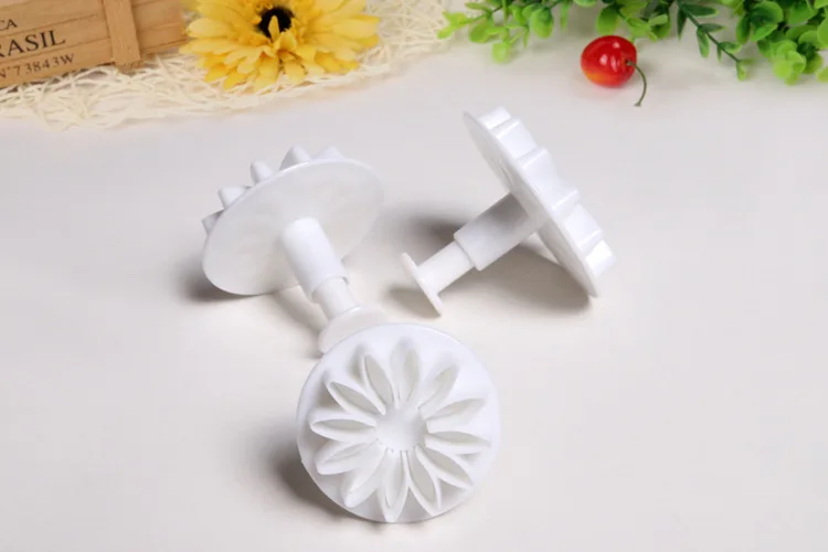 Special Low 3pcs/set Sun Flower Fondant Sugarcraft Cake Cookie Plunger Cutter Decorating Tool D772