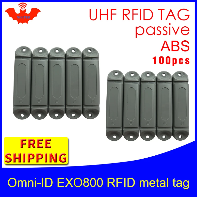 

UHF RFID metal tag omni-ID EXO800 915m 868mhz Impinj Monza4QT EPC 100pcs free shipping durable ABS smart card passive RFID tags