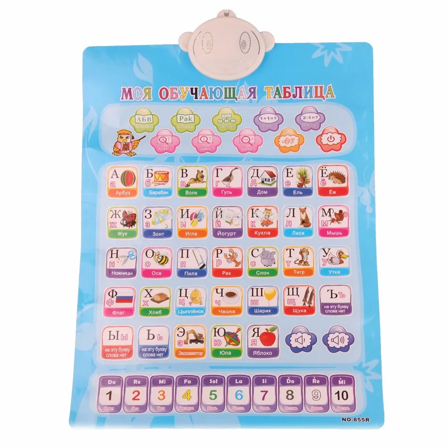 Special Russian & English Language Electronic Baby ABC Alphabet Sound Infant Early Learning Education Phonetic Chart