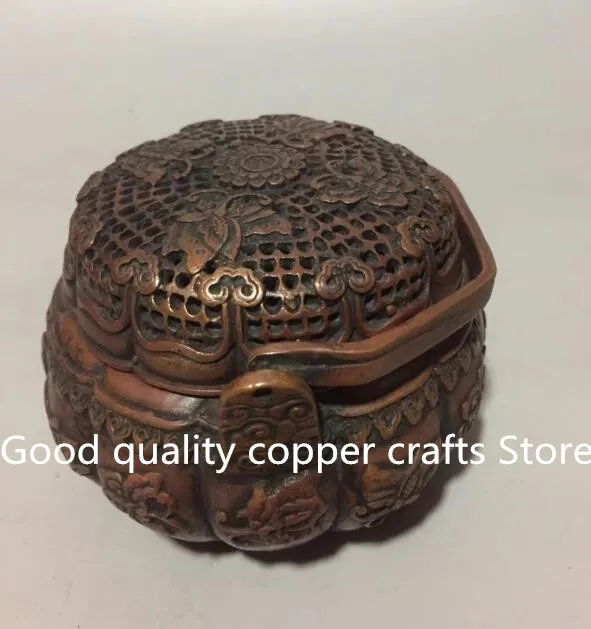 Collection archaize brass Pumpkin shape butterfly Incense burner