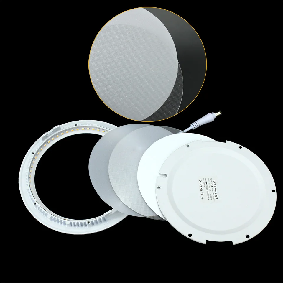 Imagem -06 - Dimmable Led Panel Downlight Ultra Thin 3w 4w 6w 9w 12w 15w 18w Round Ceiling Recessed Spot Light Ac85265v Painel Lamp ce ul