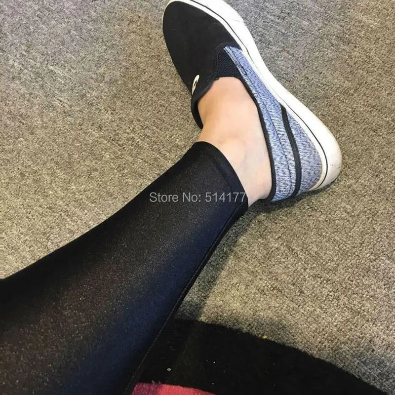 Fashion Shiny lycra Leggings Pants High Elastic Casual Black Pencil Pants Skinny Hip Hop Women  Ankle-Length Pants 2018 New