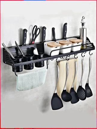 Kitchen racks wall-mounted punch-free kitchen utensils household items artifact seasoning racks seasoning storage