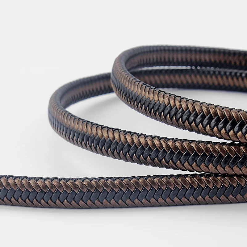 1meter 12x6mm Flat Genuine Leather Braided Cord Rope String Fashion Leather Bracelet Craft DIY Jewelry Findings Making